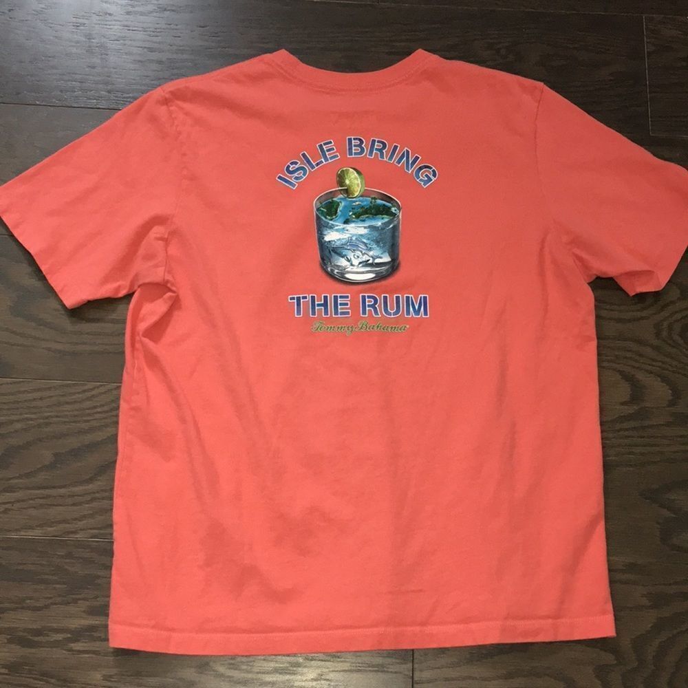 Orange Peach Isle Bring The Rum Funny Drinking Fishing Marlin SS T Shirt S Mens